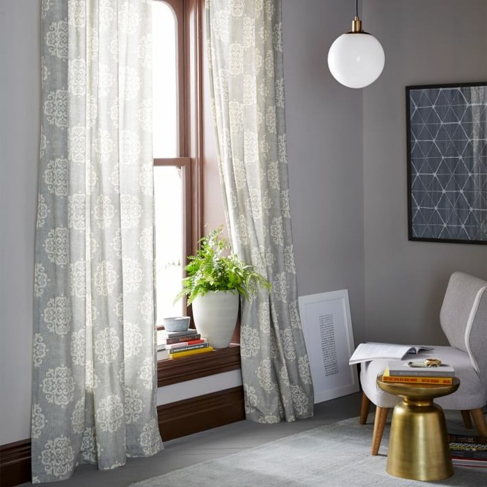 cortinas salon combinacion gris blanco ideas