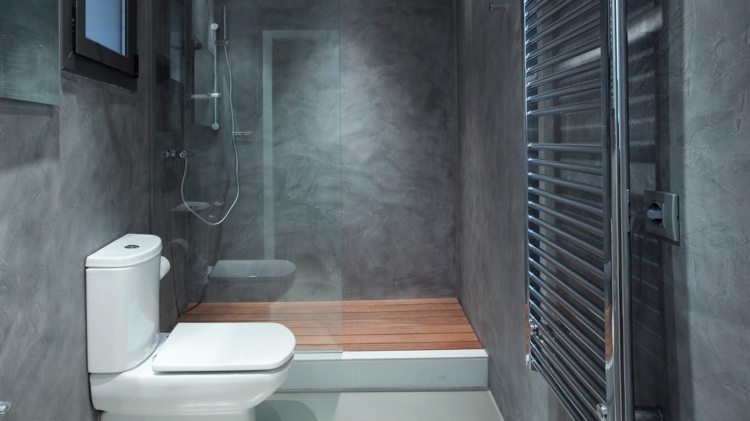 cuarto baño moderno color gris