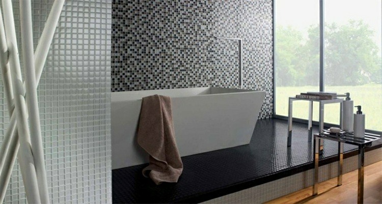 decoración cuarto baño pared mosaico