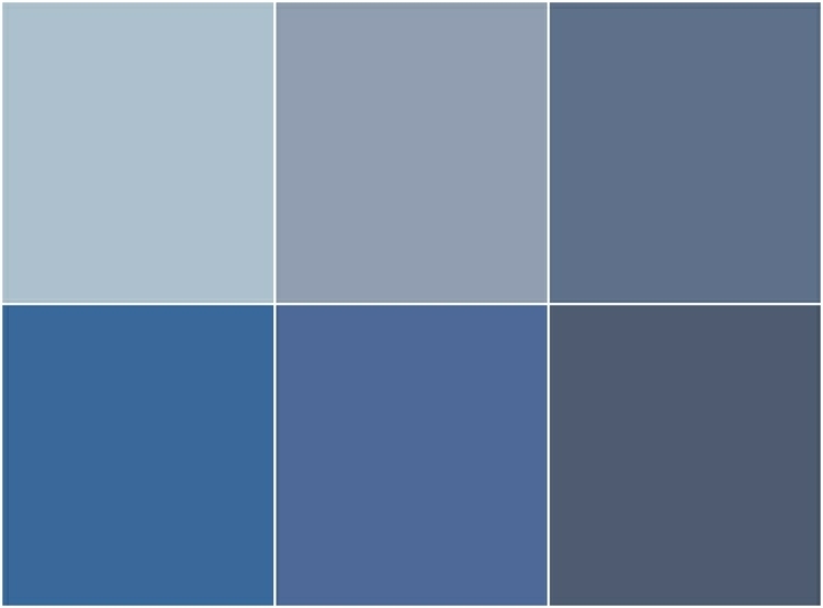 diferentes tonos de color azul