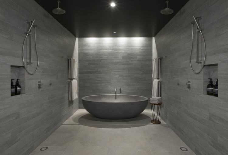diseño bañera ovalada cemento