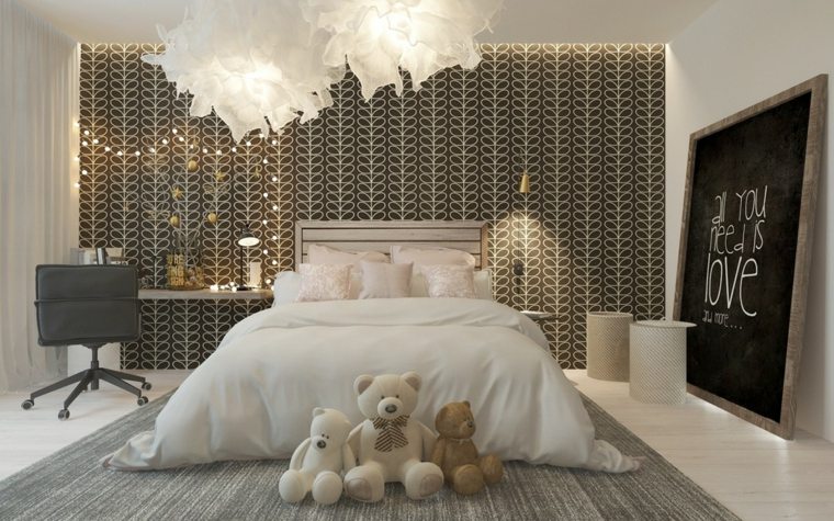 diseño habitaciones de niños cama juguetes peluche