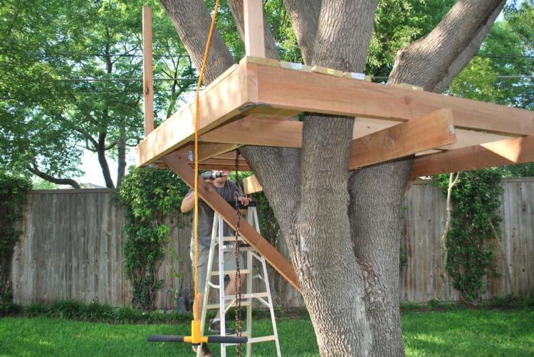 diseño estructura madera casita arbol