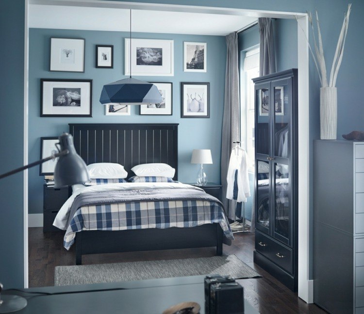 diseño habitación dormitorio azul