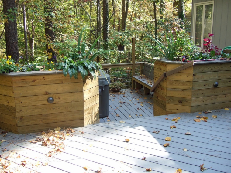 jardines con elementos de madera diseño jardines elementos madera
