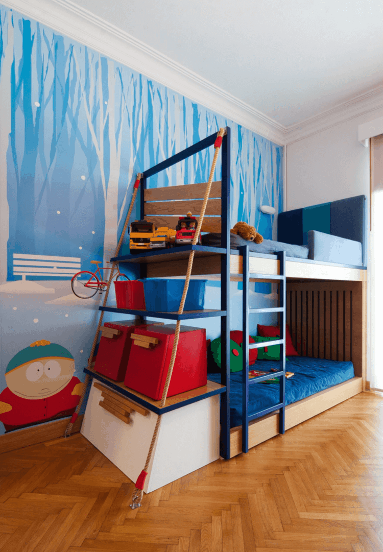 diseños modernos habitaciones infantiles litera