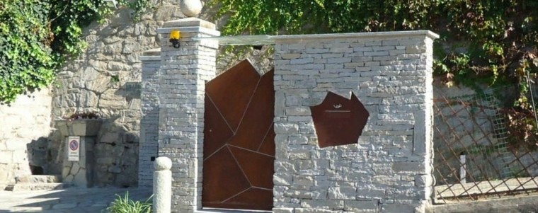 muro puerta acero corten