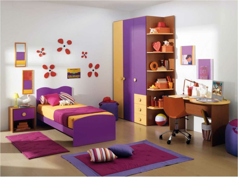 dormitorio infantil muebles color purpura ideas