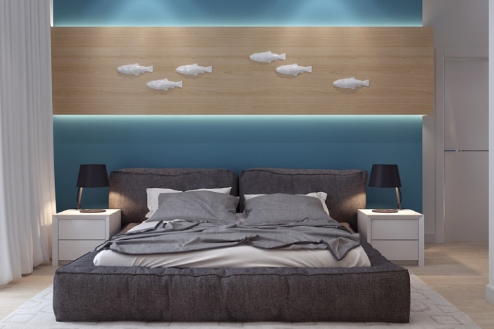 Color azul en las paredes de interior - cincuenta diseños geniales