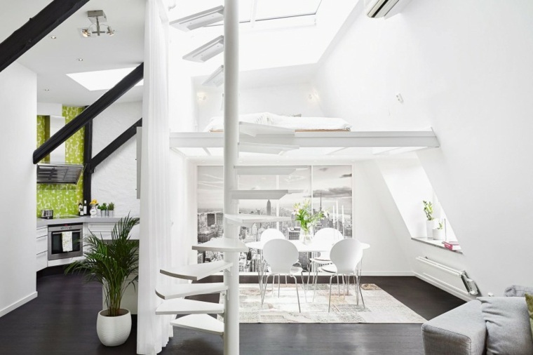 escaleras interior diseno contemporaneo blancas caracol ideas