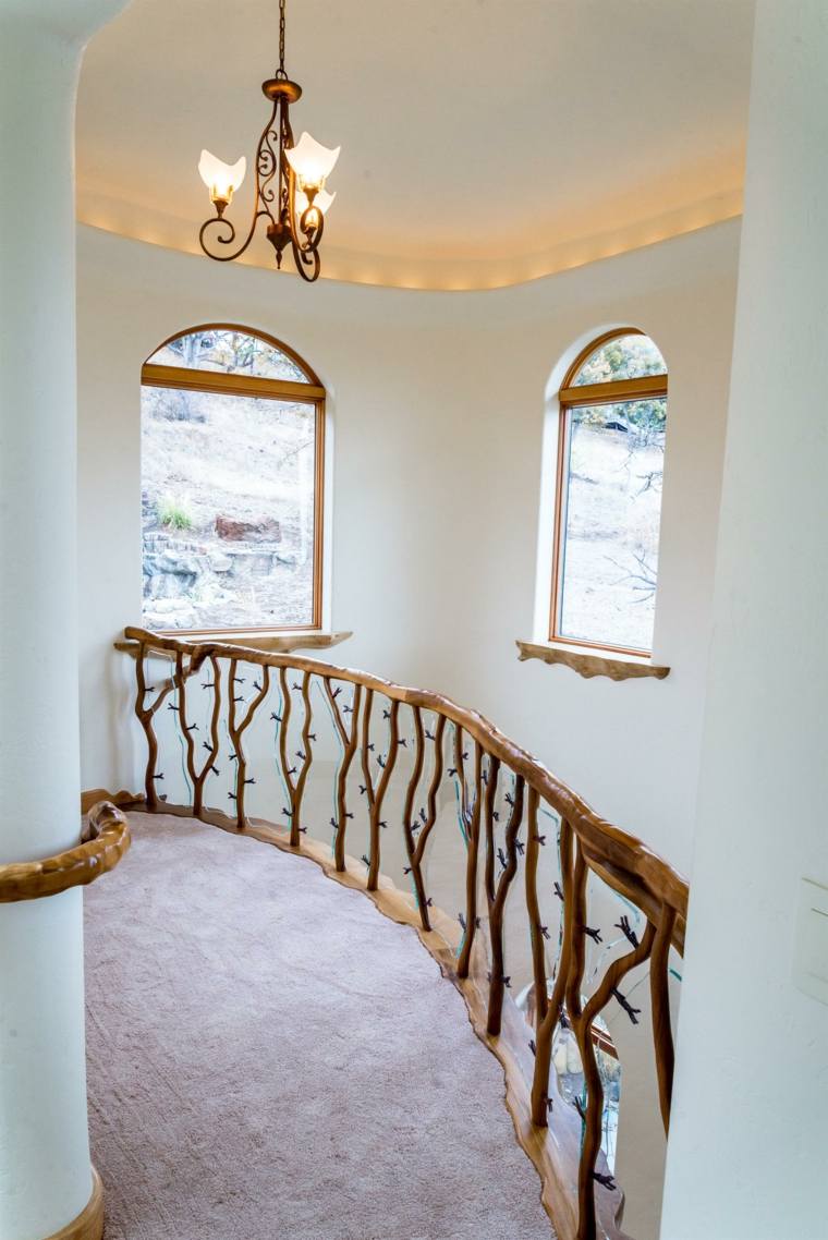 escaleras interior diseño barandilla madera