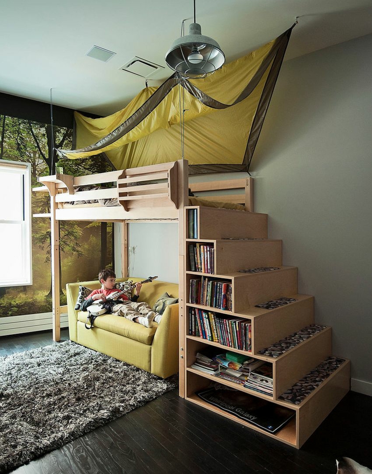 escaleras litera mueble estantes cajones