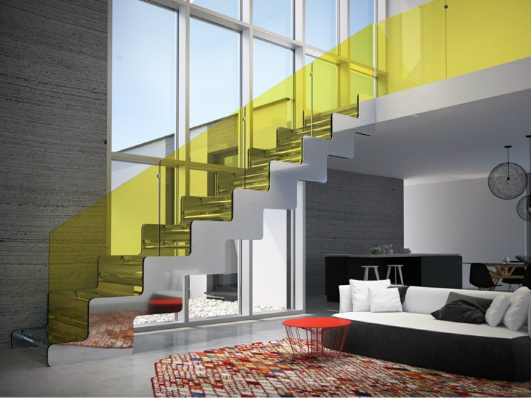 Escaleras de interior 74 diseños coloridos