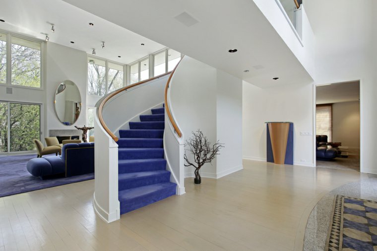 escaleras opciones casa moderna azul blanco ideas