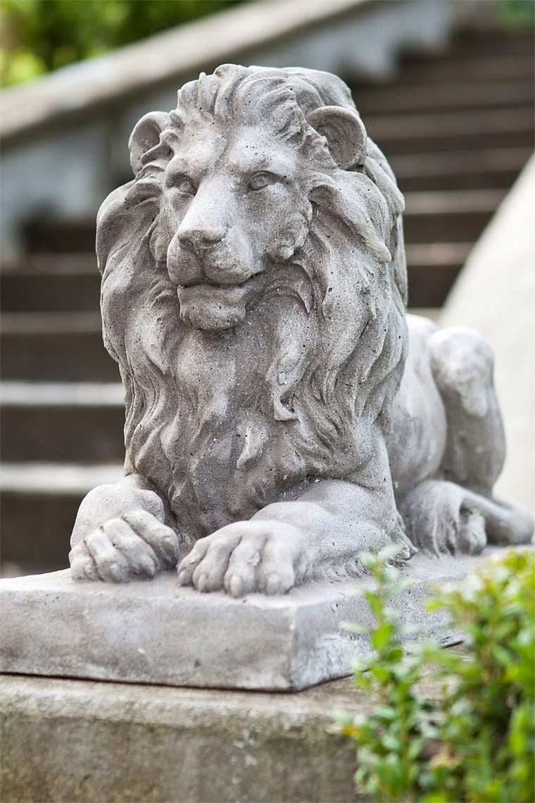 estatua jardin leon decoracion espacios exterior ideas