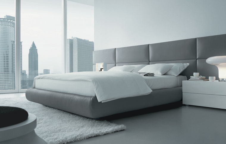 estupenda cama piel gris