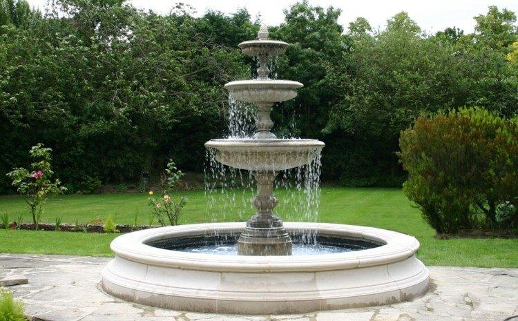 fuente agua diseno clasico jardin amplio ideas