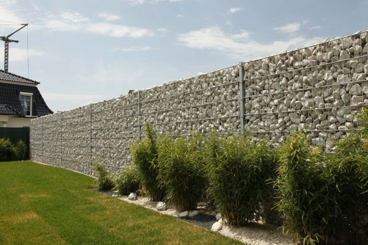 gavion moderno muro jardín