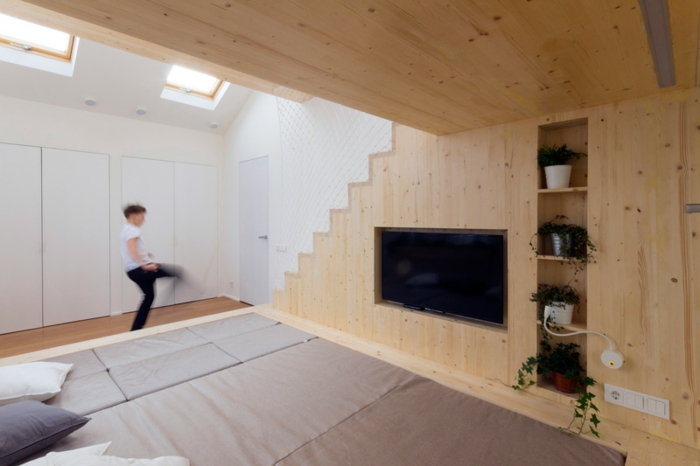 iluminacion en interiores habitaciones creatividad maderas claras luces