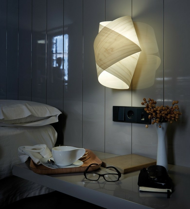 lamparas de pared diseno espectacular blanca dormitorio ideas