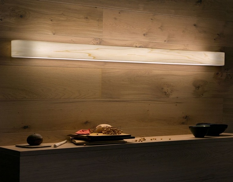 lamparas pared diseno imita madera ideas