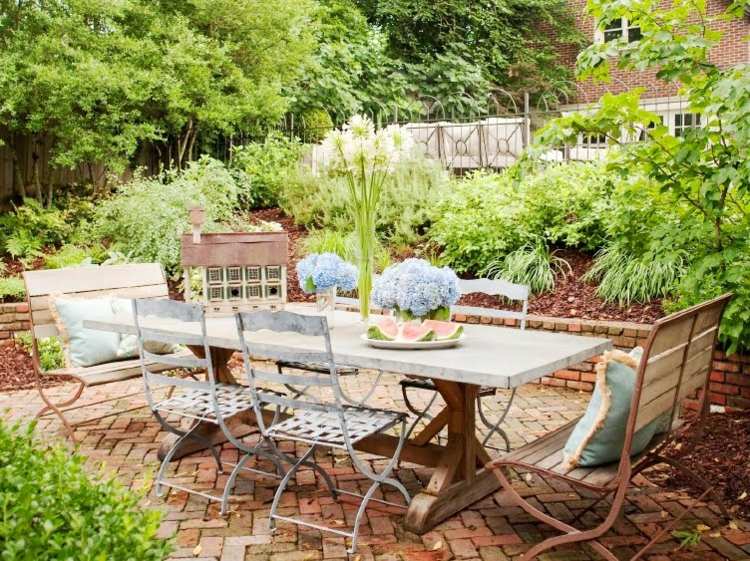mesa comedor jardín rustico