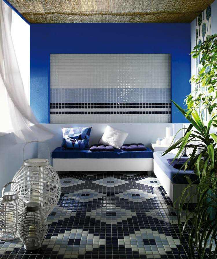 mosaico moderno tonos azules