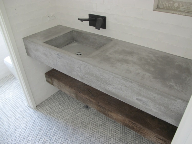 mueble lavabo estilo minimalista cemento