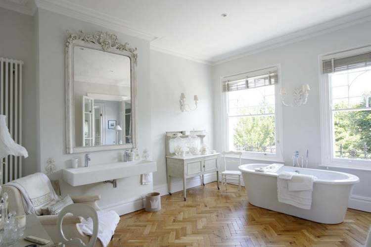muebles blancos suelo madera