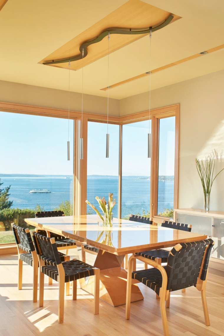 muebles de diseo comedor luminoso sillas negras ideas