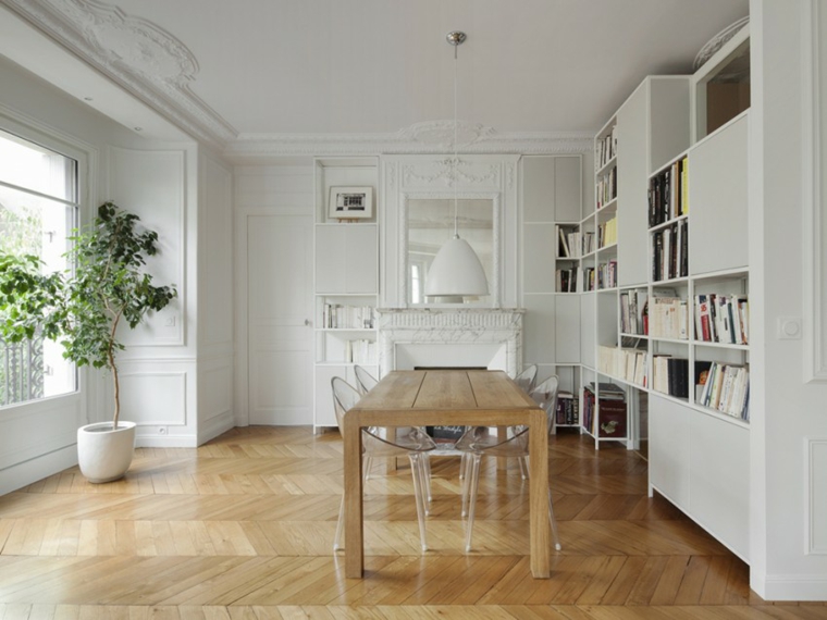 muebles de diseño comedor sillas plastico mesa madera ideas