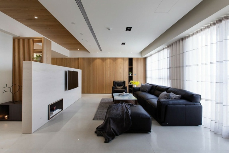 muebles de diseño contemporaneo salon sofa negra ideas