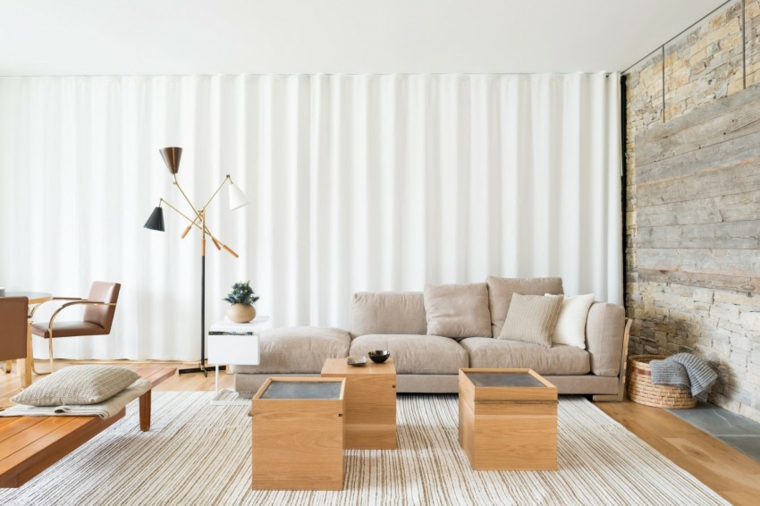 muebles de diseño mesitas madera salon moderno ideas