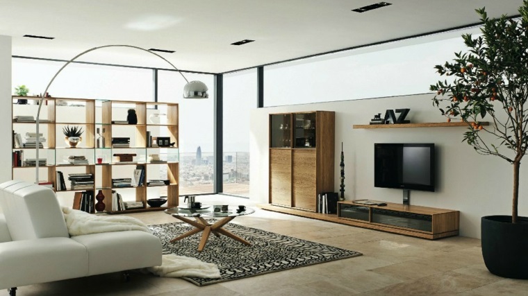 muebles diseno salon neutral moderno ideas