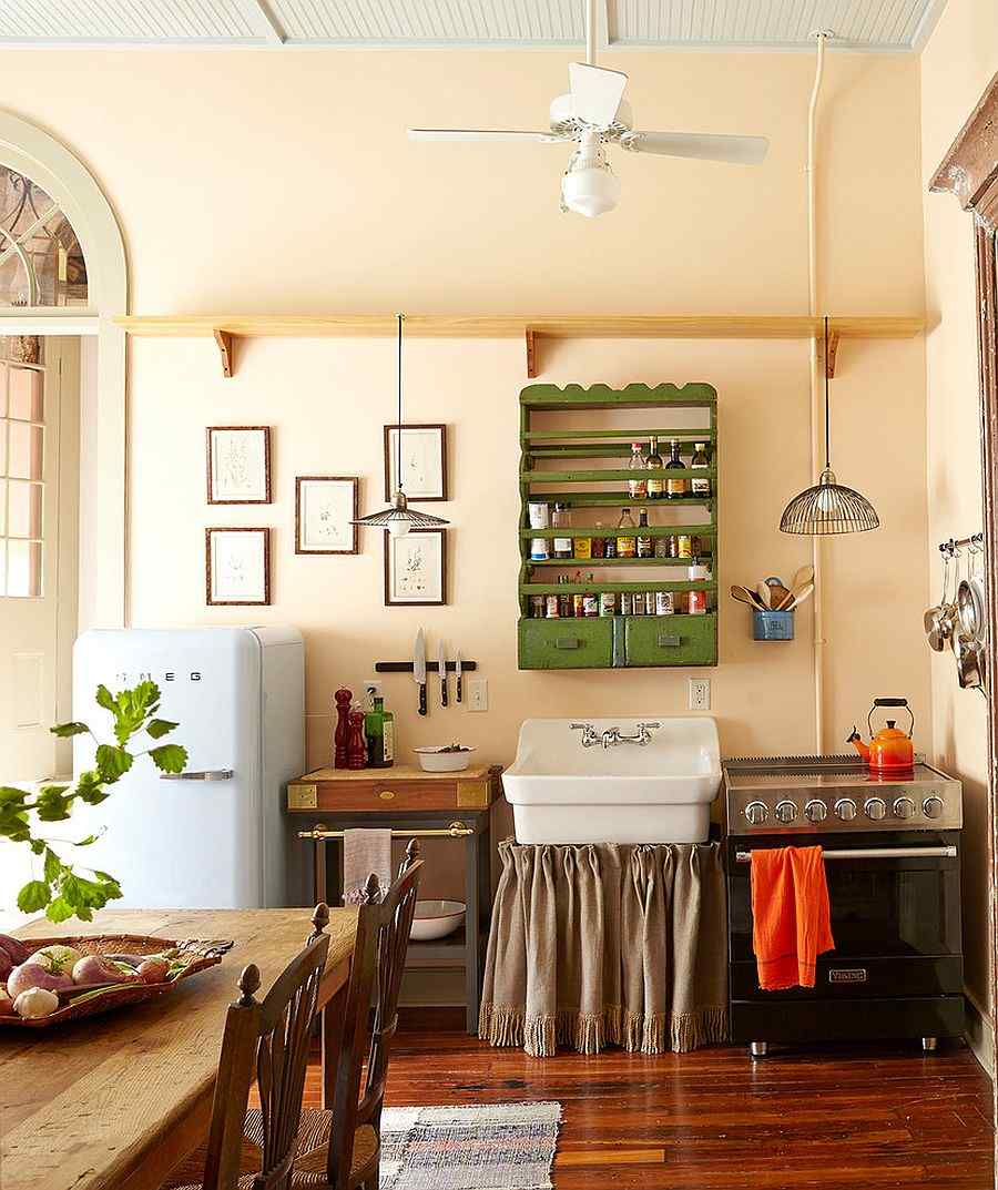 muebles cocina estantes verdes