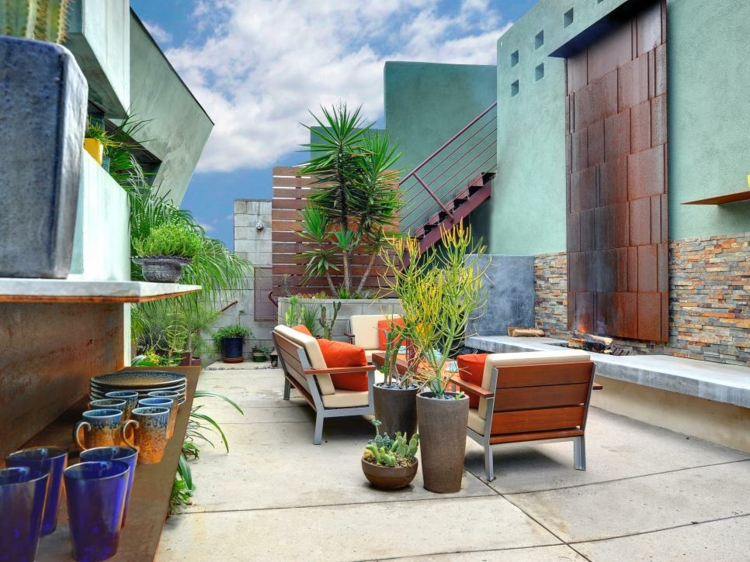 pared con acero corten netales paredes acero colores sitios muebles corten