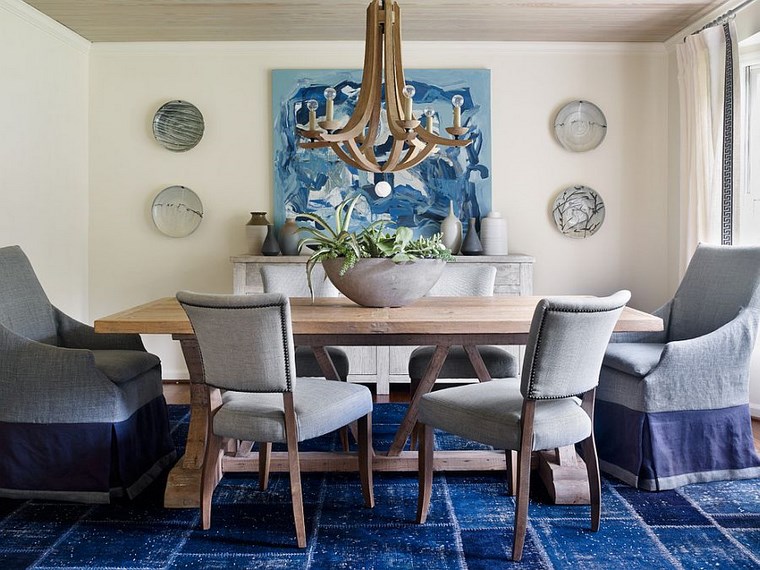 opciones diseno colorido comedor azul ideas