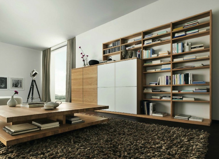 opciones muebles pared salon madera ideas