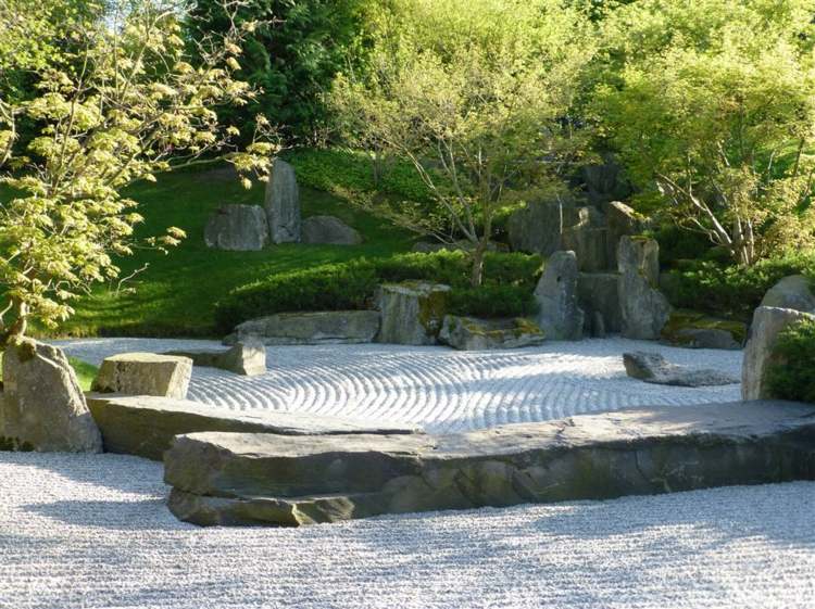  dieño jardín Zen grava
