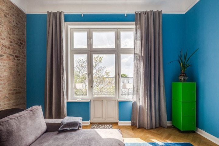 Color azul en las paredes de interior - cincuenta diseños geniales