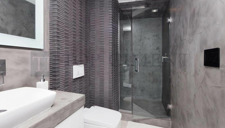 paredes baño microcemento gris