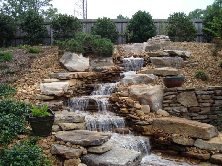 piedras caida agua original opciones jardin seco ideas