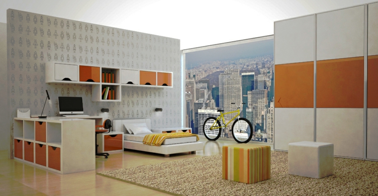 pintar paredes habitacion nino papel pared original ideas