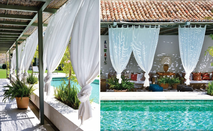 primavera jardines elegantes espacios piscina macetas