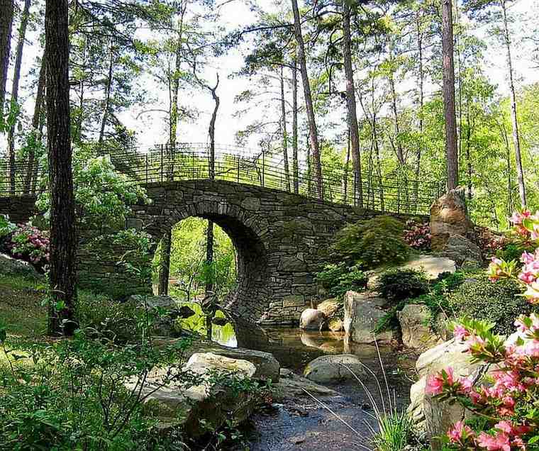 puentes jardín piedra natural
