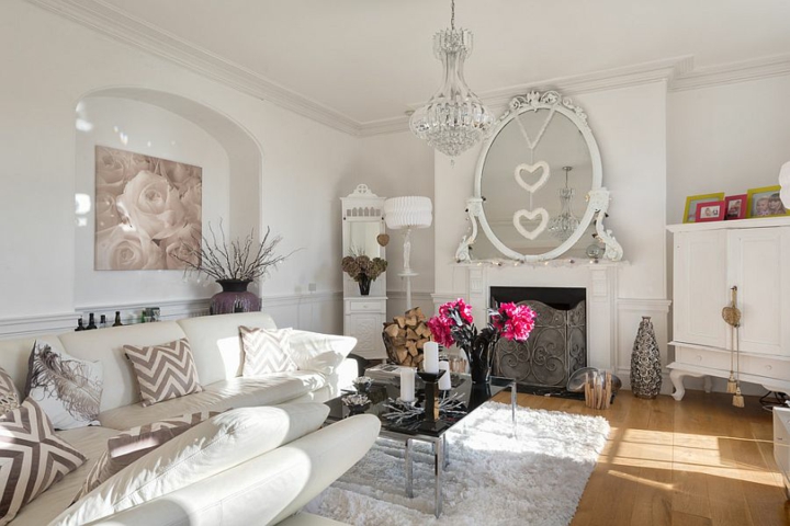 shabby chic salones puertas blanco muebles
