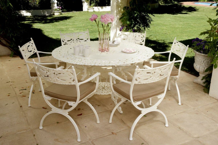 sillas blancas flores estado muebles sombras