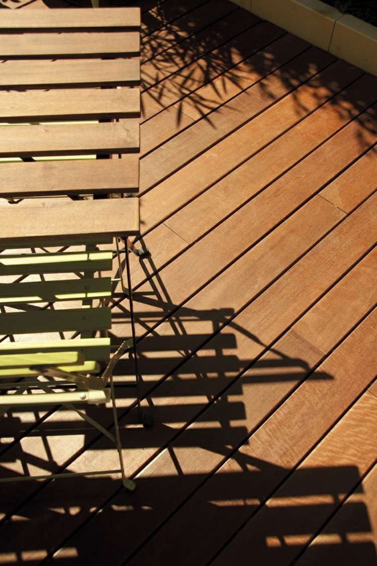 suelo madera terraza muebles plegables ideas