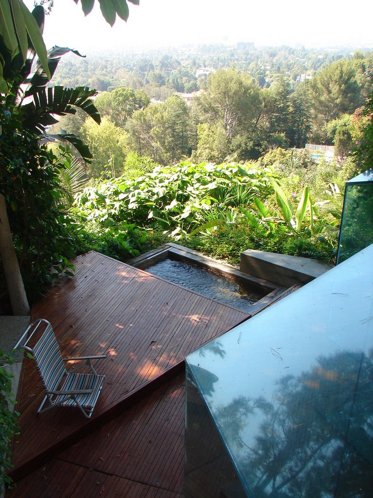 terraza jacuzzi niveles suelo madera ideas