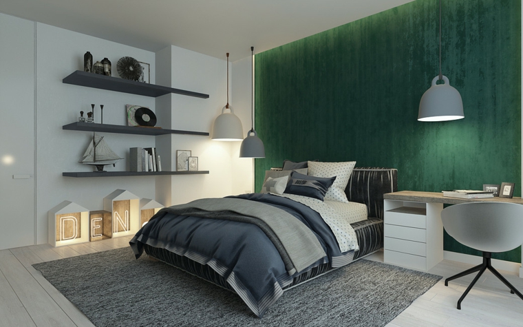 verde color dormitorio moderno